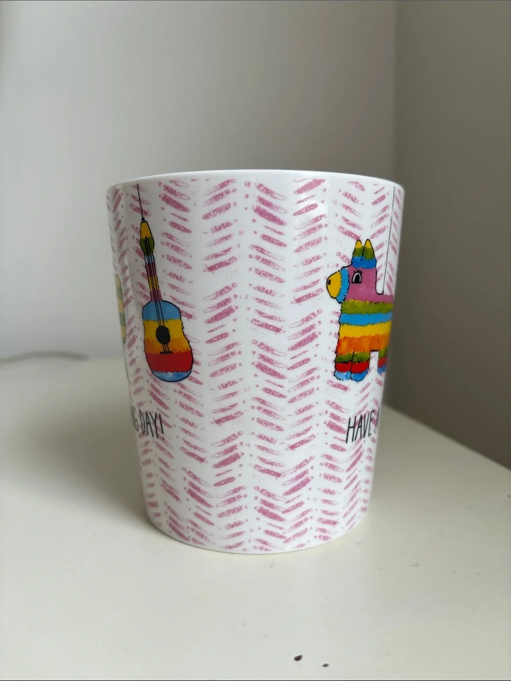 Pier 1 Piñata Jumbo Mug Have A Smashing Day guitar cactus donkey